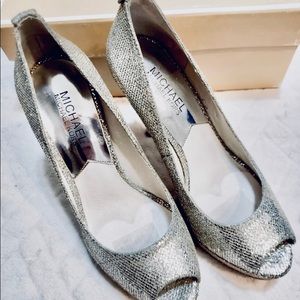 Michael Kors Silver sparkly heels